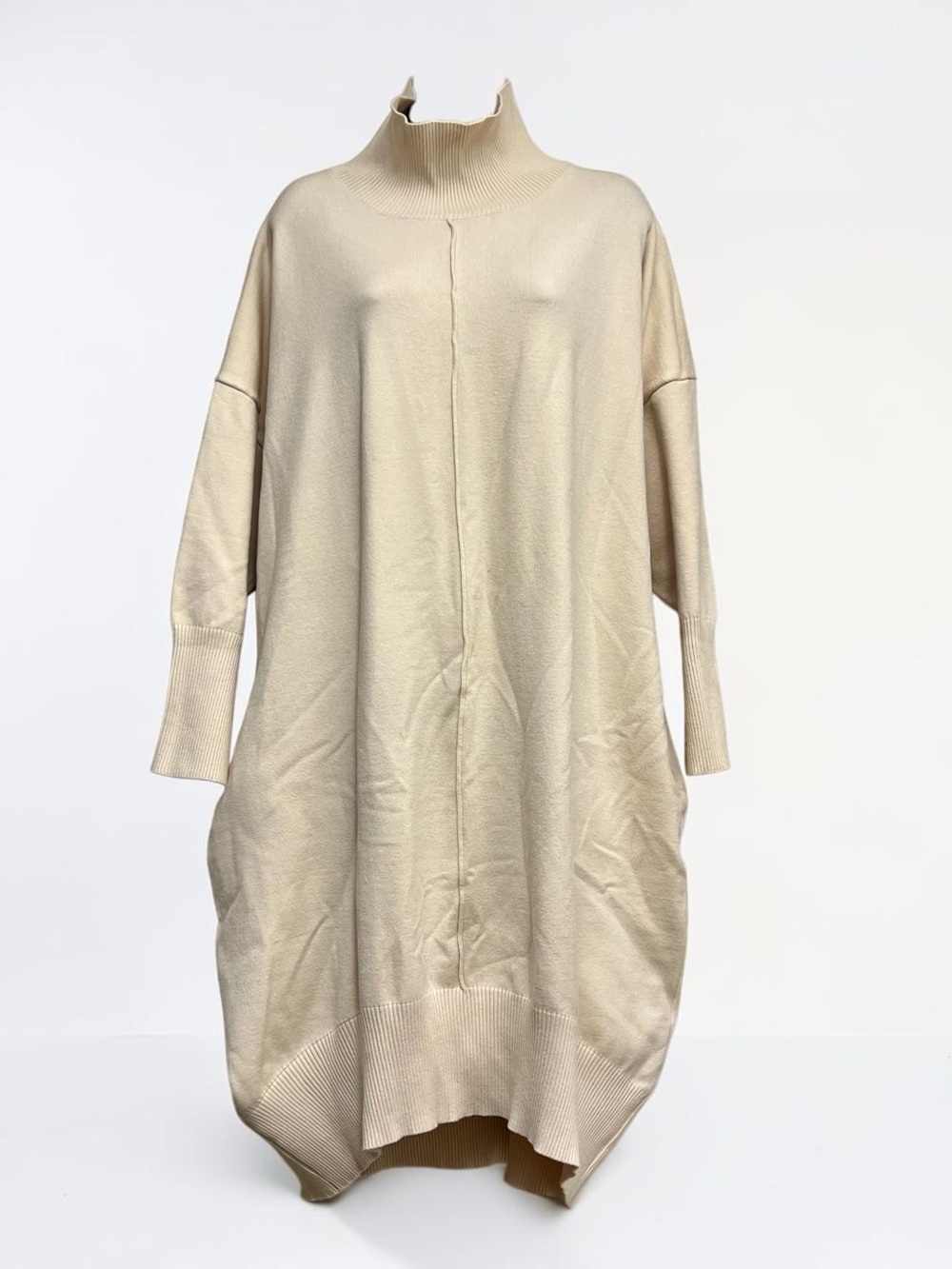 Kate Hewko Oatmeal Cream Turtleneck Oversized Dress Size Onesize